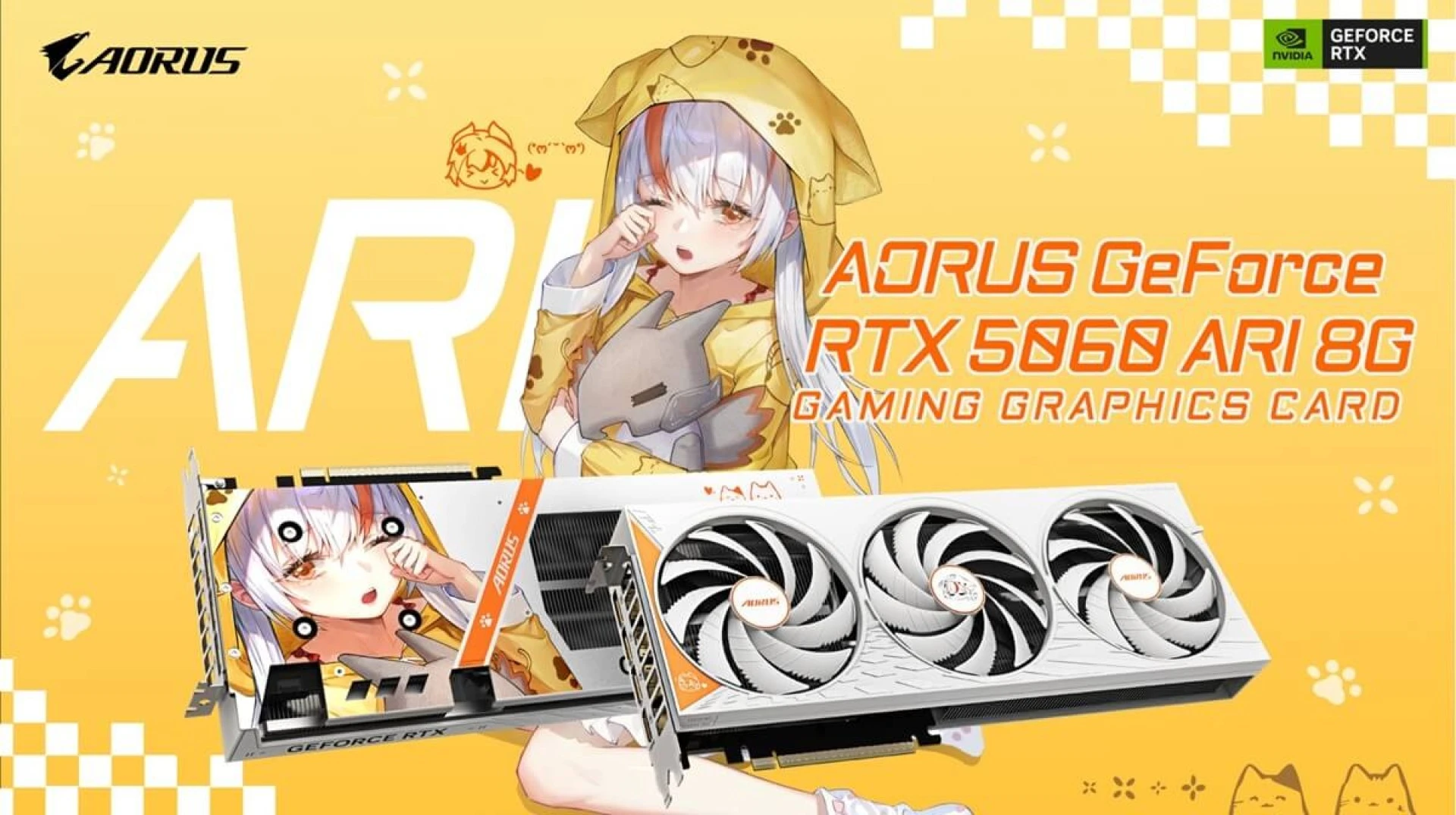 GIGABYTE, Tasarımıyla Öne Çıkan RTX 5060 ARI 8G Modelini Tanıttı!